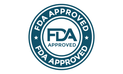 Synaptigen FDA registered facility manufacturing compliance quality assurance stamp teal circular trust badge seal.